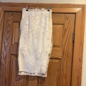 Akira white embroidered knee length